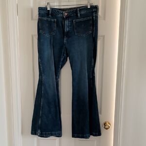Wrangler Dark Blue Flare Leg Jeans